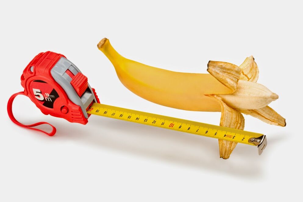 Die Banane und der Zentimeter symbolisieren die Penisvergrößerung.